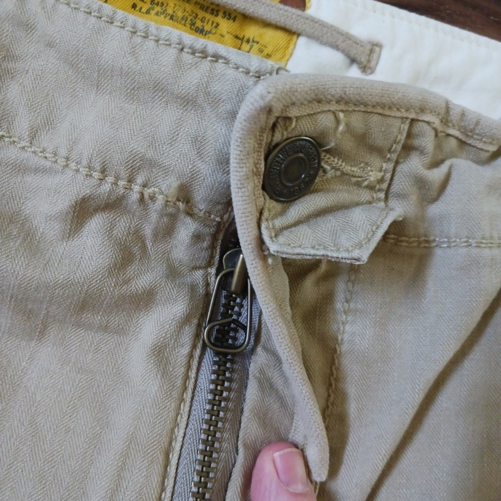 Polo Ralph Lauren Mens Khaki Herringbone Twill Cargo Pants Utility Military‎ Tan - Picture 6 of 11